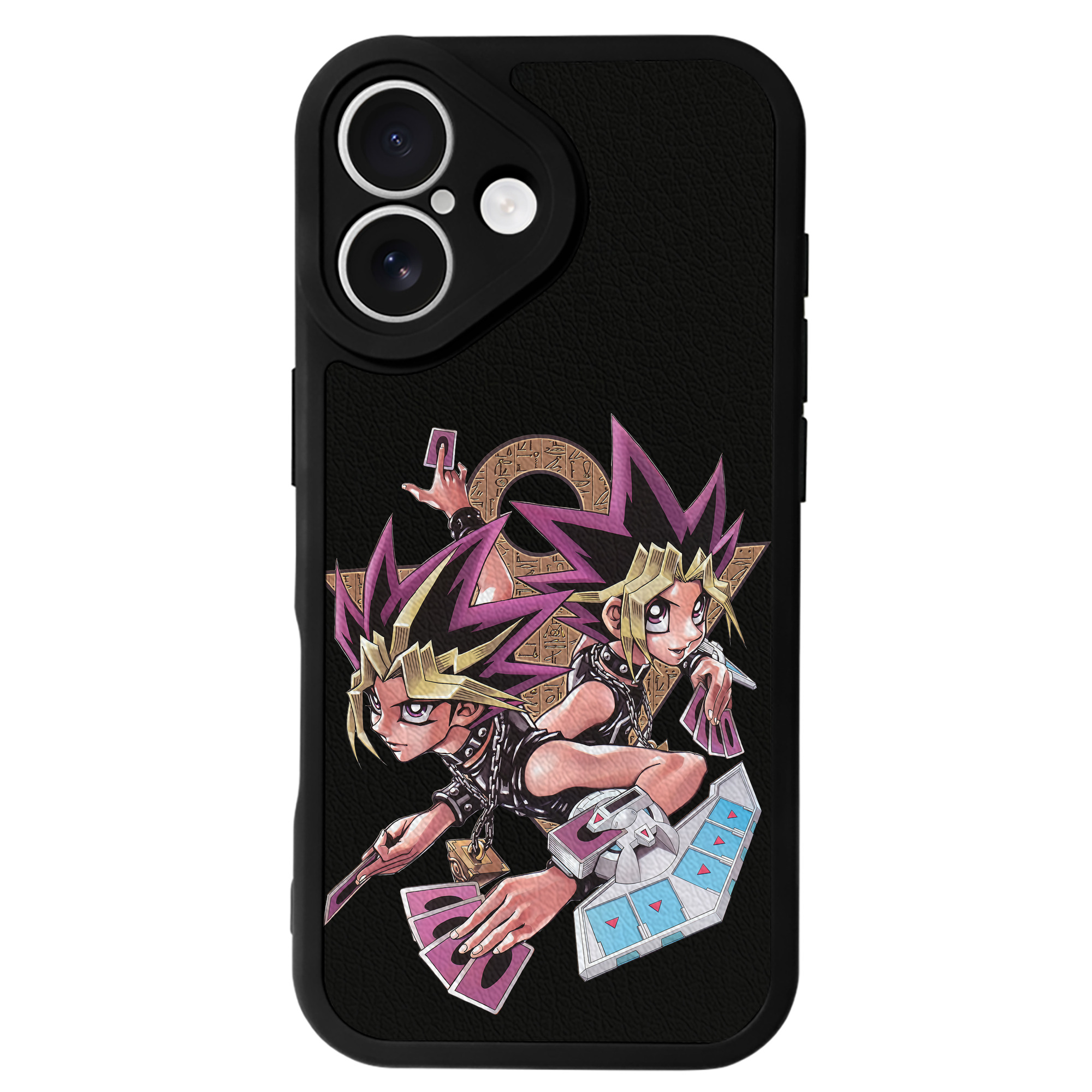 （画像用） 遊☆戯☆王 Yu-Gi-Oh! 【iPhone 16シリーズ対応】シリコンスマホケース（レザー調） 材質：シリコン